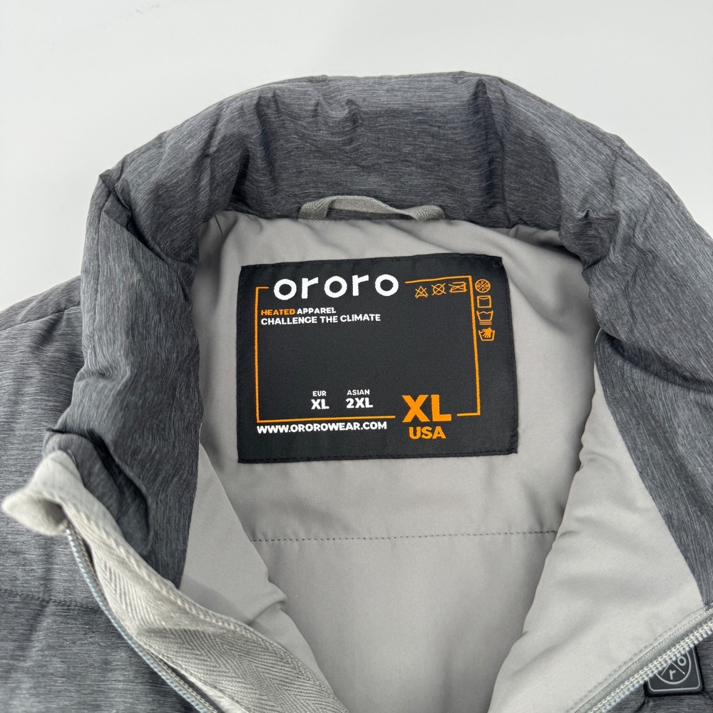 NEW Ororo Men XL Classic Heated Puffer Vest Insulated Flecking Gray NO BATTERY - Picture 3 of 10